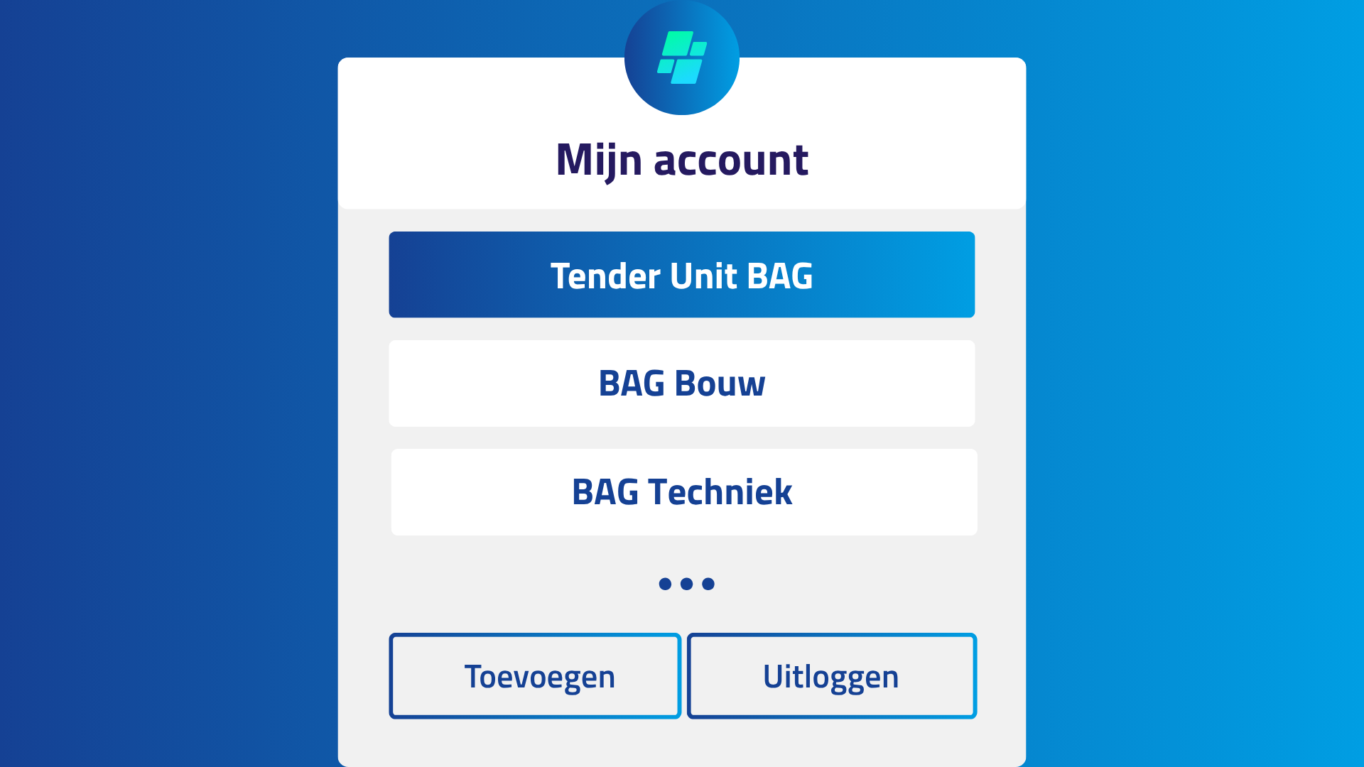 Inlog accounts - TenderUnit