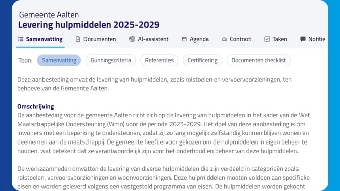 Uitgebreide informatie - TenderSignalering