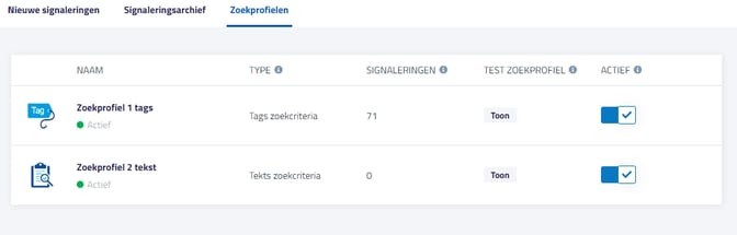 Nieuw in TenderApp meer zoekprofielen en opties in TenderSignalering 3