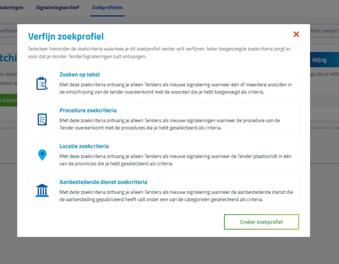 Nieuw in TenderApp meer zoekprofielen en opties in TenderSignalering 4