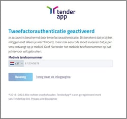 Nieuw in TenderApp multifactor authenticatie 3