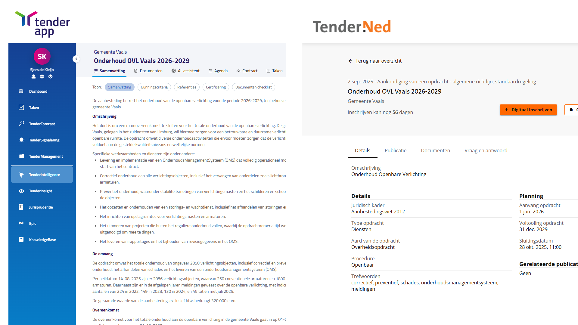 TenderApp vs TenderNed