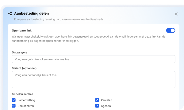 Volledige tenderdatabase