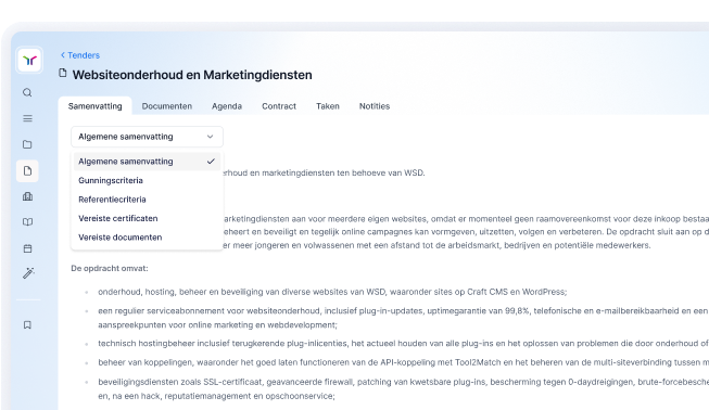 90k verrijkte tenderinzichten