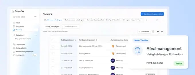 TenderApp detail scherm