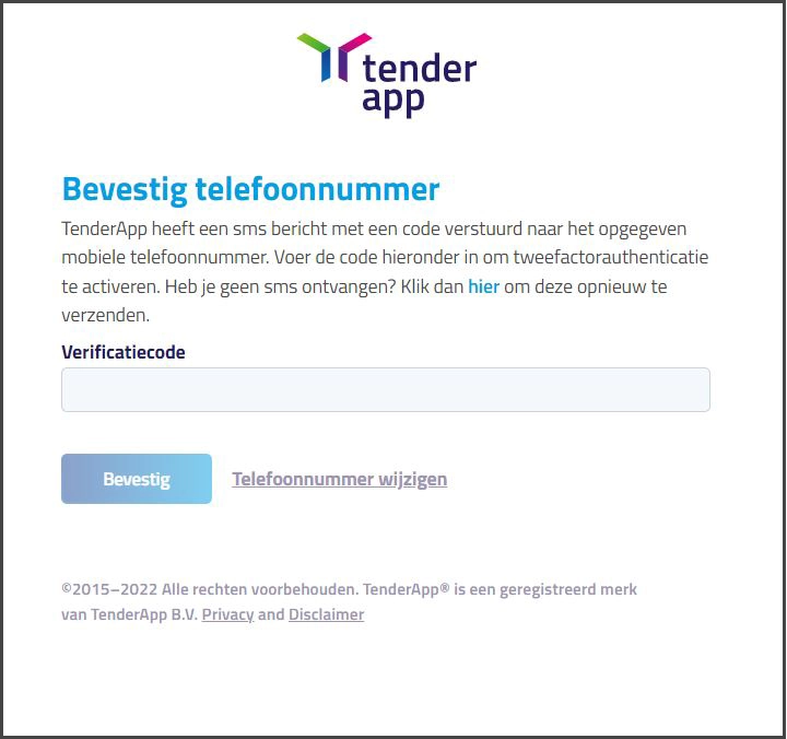 Nieuw in TenderApp multifactor authenticatie 4
